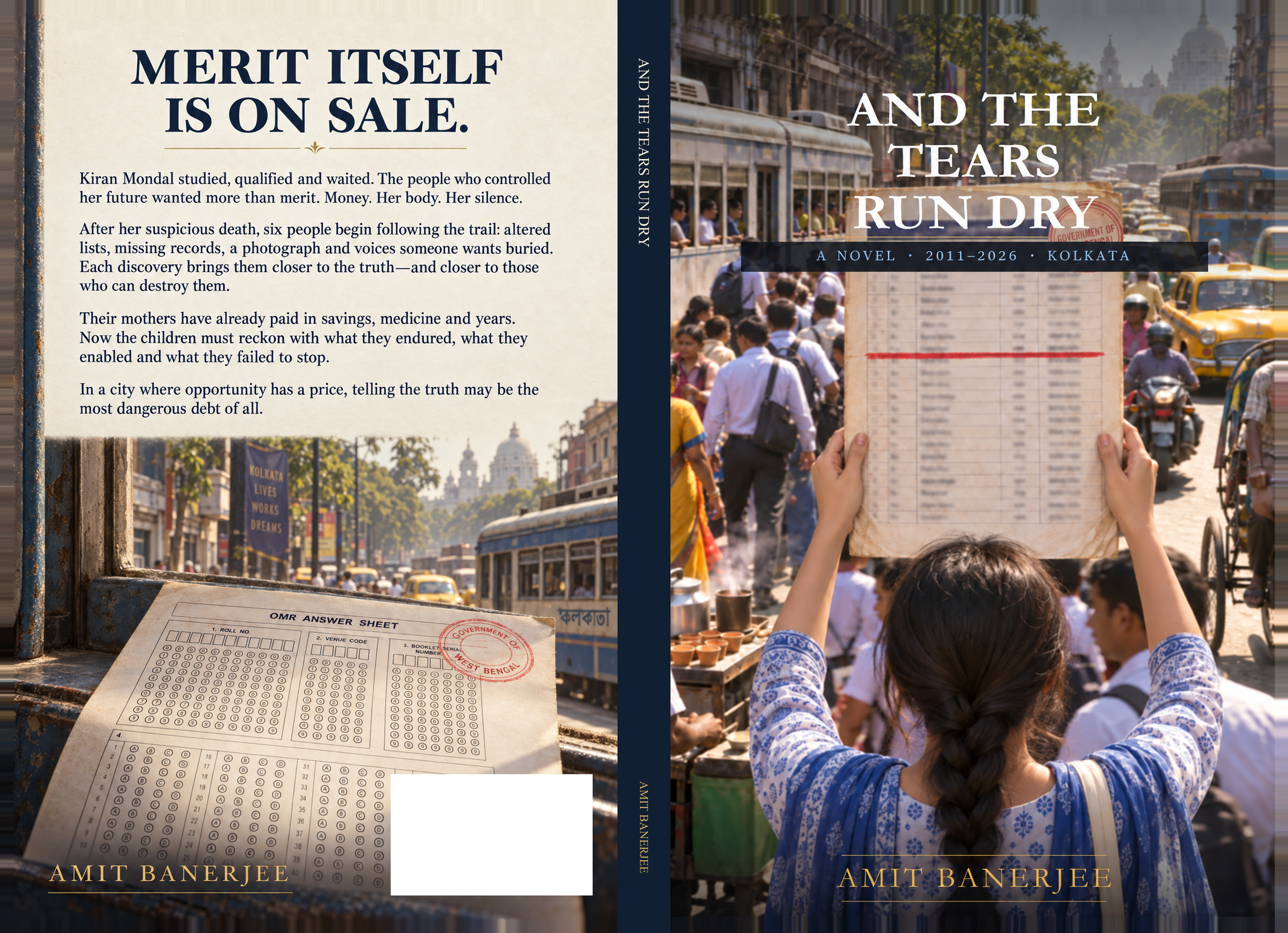 And the Tears Run Dry full wraparound showing back cover, spine and front cover